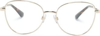 Dolce & Gabbana Eyewear logo-engraved cat-eye glasses - women - Metal - 55 - Gold