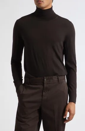 Isaia Wool Turtleneck Sweater in Dark Brown at Nordstrom, Size Xx-Large