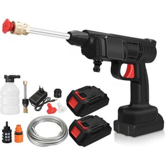 Elle Hidrolimpiadora Inal&aacute;mbrica De Alta Presi&oacute;n De 25 Bares - Motor De Cobre - Manguera De 5 M - 2 Boquillas - 2 Bater&iacute;as De 5000 Mah - Caudal Ajustable P