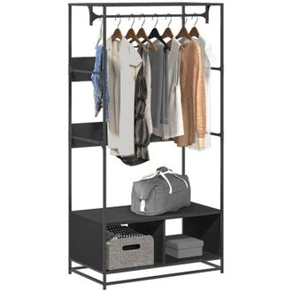 vidaXL Armadio Nero 90x50x180 cm in Truciolato - Vidaxl