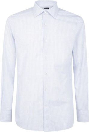 Ermenegildo Zegna Camicia in cotone a quadri - Blu