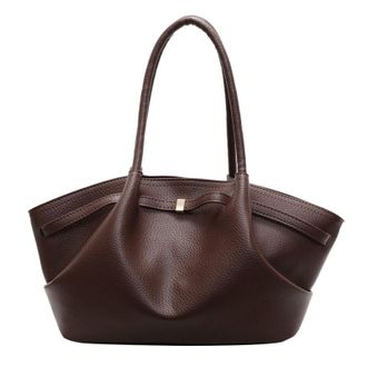 Generic Kexpery Womens PU Handbag Solid Color Large Capacity Shoulder Bag for Work Shopping Travel Daily