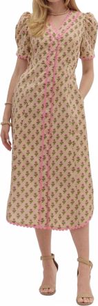 Entro Floral Dress In Beige