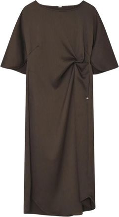 Gustav Midi Jurk - Dames - Casual kleedjes - Bruin - M - Kleedjes