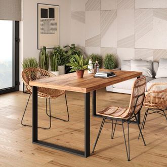 Emuca Emuca - Juego De Patas Rectangulares Square Para Mesa, Ancho 600mm, Acero, Pintado Negro
