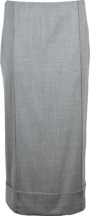 PESERICO Tailored Longuette Skirt with Back Zip Closure