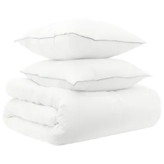 vidaXL Set Di Piumoni 3 Pz 140 X 220 Cm Tutte Le Stagioni Bamb&ugrave; Bianco Vidaxl