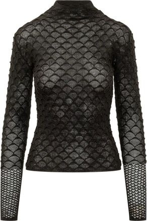 Lanvin Truien & Vesten, Dames, Zwart, S, Pullover met hoge hals