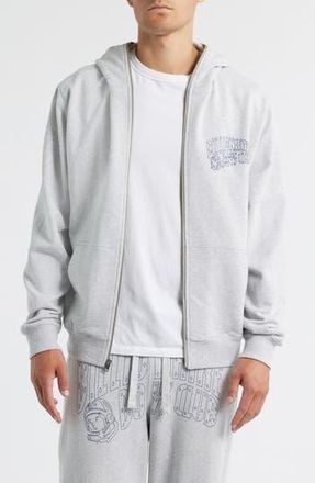 Billionaire Boys Club Small Curve Graphic Zip Hoodie in Heather Grey at Nordstrom Rack, Size Medium