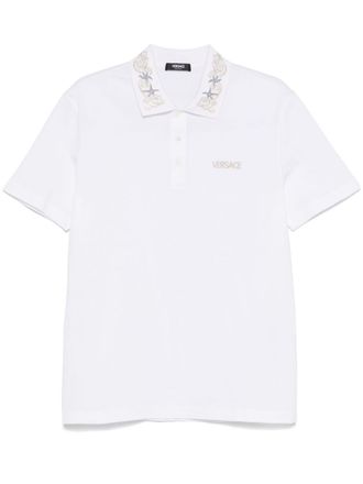 Versace Polo con ricamo - Bianco