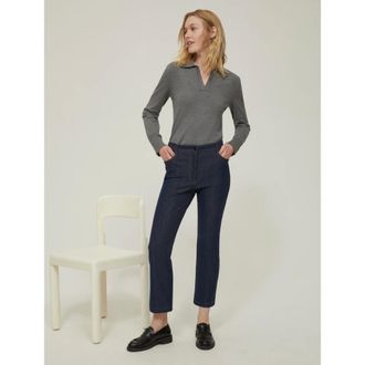 Pennyblack Cropped Jeans, female, Blue, 2XS, Flared stretch jeans