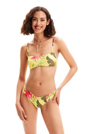 Desigual Womens Swim_Palms_top Bikini, Yellow, L