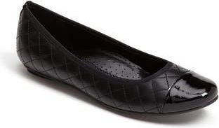 Vaneli Serene Flat in Black Nappa/Black Patent at Nordstrom Rack, Size 7