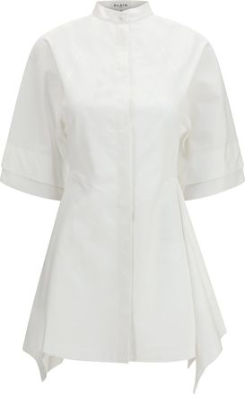 Alaia Womens Dress Panelled Poplin White Cotton