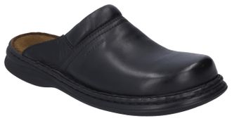 Josef Seibel Clog JOSEF SEIBEL Max, Herren, Gr. 39, schwarz, Leder, unifarben, Schuhe Clog, Sommerschuh, Schlappen, Urlaub, mit gepolsterter Innensohle