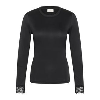 Kaffe Maglia a Maniche Lunghe - - Tops - Donna - Nero - XL