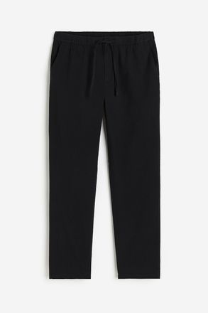 H&M Hose aus Leinenmischung Regular Fit - Schwarz