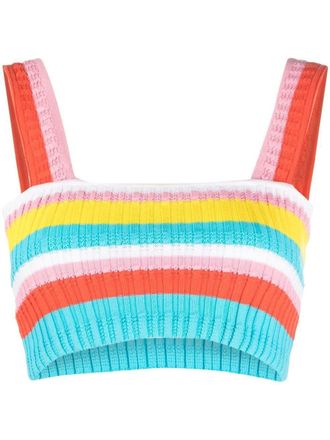 Solid & Striped The Emily ribbed cropped top - women - Cotton - S - Blue