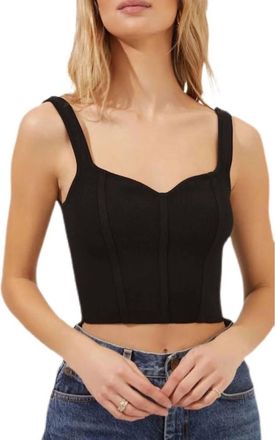 Astr Milano Ribbed Sweater Tank Top In Black