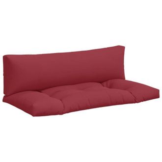 vidaXL Cojines Para Palets 2 Unidades Tela Rojo Tinto Vidaxl