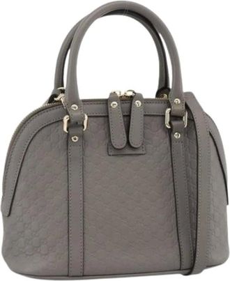 Gucci Pre-owned Handbags, female, Gray, Size: ONE SIZE Pre-owned Vintage Small GG Canvas Hand Bag