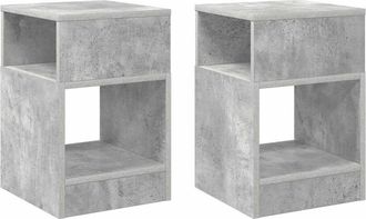 vidaXL Mesa Auxiliar 2 Uds. Gris Concreto 30,5 X 30 X 45 Cm Vidaxl