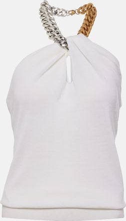 Stella McCartney Embellished halterneck wool top