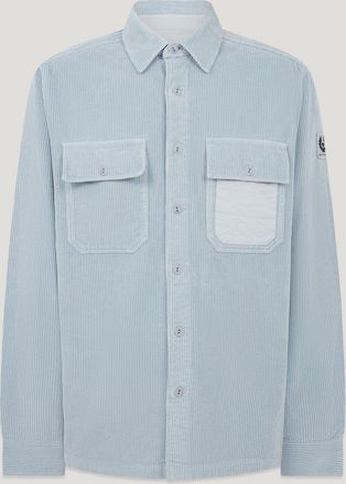 Belstaff Fallgate Shirt Mens Cotton Corduroy Quarry Blue Size 2XL