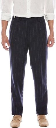 Brunello Cucinelli Navy Wool Pinstripe Trousers, Brand Size 58 (US Size 42)