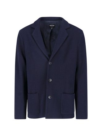 Giorgio Armani Blue Virgin Wool Single-Breasted Blazer