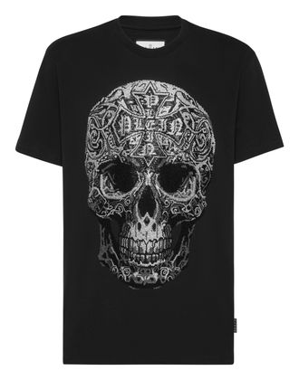 Philipp Plein Round Neck T-Shirt Gothic Skull