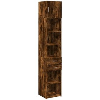 vidaXL Armario Estrecho Madera Ingenier&iacute;a Roble Ahumado 40x42,5x225 Cm Vidaxl