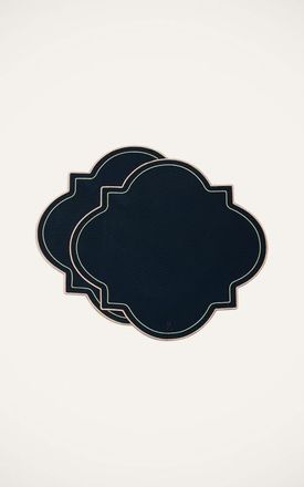 La DoubleJ Medallion Placemats Set Of 2 in Solid Navy at Nordstrom