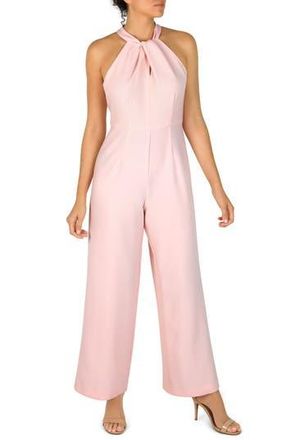 Julia Jordan Halter Neck Wide Leg Jumpsuit in Blossom at Nordstrom Rack, Size 10
