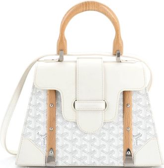 Goyard Saigon Top Handle Bag Coated Canvas with Leather PM