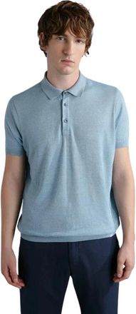 Paul & Shark Linnen Polo Shirt - Heren - Polos - Blauw - 2XL - Linnen - Tops