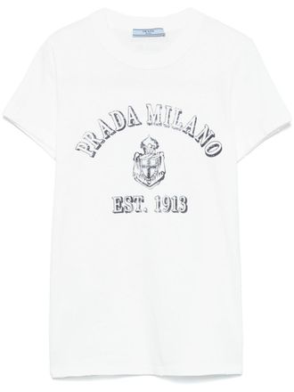 Prada Logo Print Jersey T-Shirt Clothing