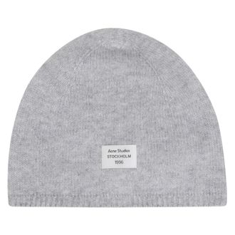 Acne Studios Kasjmier muts met logo - Heren - Accessoires - Grijs - Maat: ONE Size Kasjmier