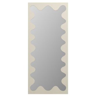 Vente-Unique Vente-unique - Grande specchio in Metallo con struttura ondulata l. 70 x H.160 cm Beige - gansu
