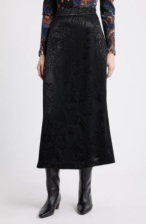 Farm Rio Midnight Leopards Jacquard Maxi Skirt in Black at Nordstrom Rack, Size Xx-Small