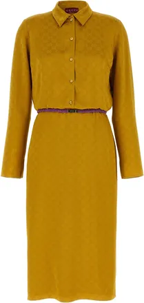 Gucci Bicolor Viscose Midi Womens Dress