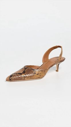 Staud Womens Sebastian Slingback Heels In Snake
