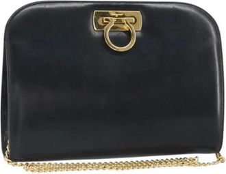 Ferragamo Pre-owned Clutches, female, Black, Size: ONE SIZE Pre-owned Leather Shoulder Bag