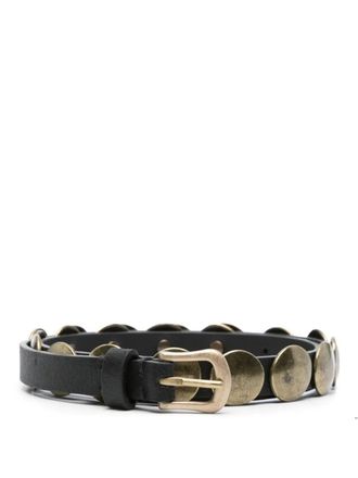 Golden Goose Belt Trinidad Thin Washed Leather Flesh Side With Studs