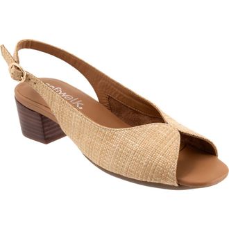 Softwalk Lakewood Slingback Sandal - Multiple Widths Available in Beige Rafia at Nordstrom, Size 10.5