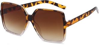 Generic Large Frame Women Outdoor Sunglasses Vacation Commuter Square Sun Glasses(Multi-colored)