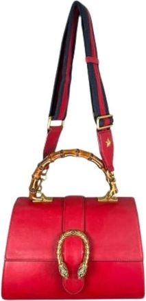Gucci Pre-owned 448075 Shoulder Bag - Dames - Vintage Handtas - Rood - ONE Size - Leer - Vintage
