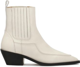 Kazar Gebroken wit leren cowboy laarzen - Dames - Cowboylaarzen - Wit - 39 EU - Leer - Schoenen