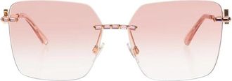 Dolce & Gabbana Oversized Square Zonnebril - Dames - Zonnebrillen - Roze - 59 MM - Accessoires