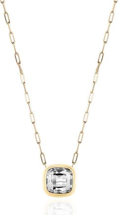 Goshwara Manhattan Cushion Pendant Necklace in Clear at Nordstrom, Size 18